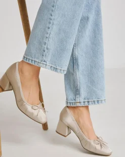 Dreamer Block Heel Ballerina Shoes Wide E Fit