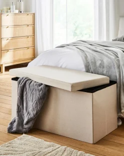 Fabric Foldable Storage Ottoman