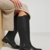 Fala Leather Elasticated Riding Boots Wide E Fit Standard Calf