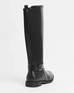 Fala Leather Elasticated Riding Boots Wide E Fit Standard Calf