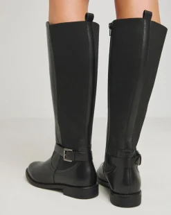 Fala Leather Elasticated Riding Boots Wide E Fit Standard Calf