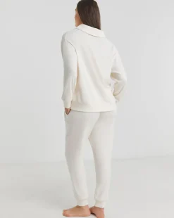 Figleaves Quarter Zip Ribbed Lounge Set