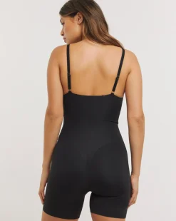 Figleaves Smoothing Shaping Wear Your Own Bra Thigh & Body Slimmer - Black