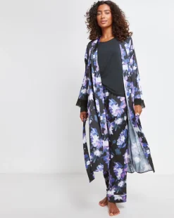 Figleaves Stretch Satin and Jersey Pyjama Set