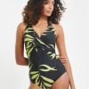 Figleaves Tailor Twist Halter Tummy Control Swimsuit