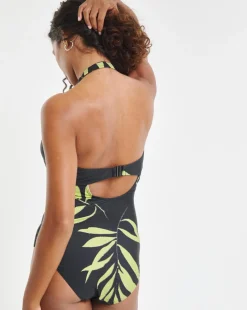 Figleaves Tailor Twist Halter Tummy Control Swimsuit