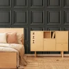 Fresco Wood Panel Charcoal Wallpaper