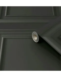 Fresco Wood Panel Charcoal Wallpaper