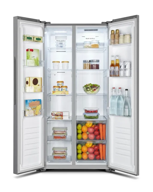 Fridgemaster MS83430ES 80cm American Fridge Freezer - Silver