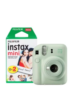 Fujifilm Instax Mini 12 Instant Camera with 20 Shot Film Pack - Mint Green
