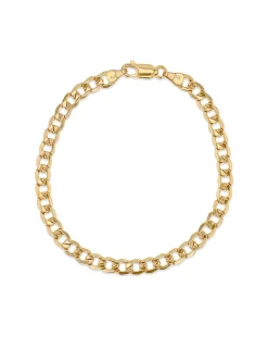 Gents 9 Carat Gold Hollow Curb Bracelet