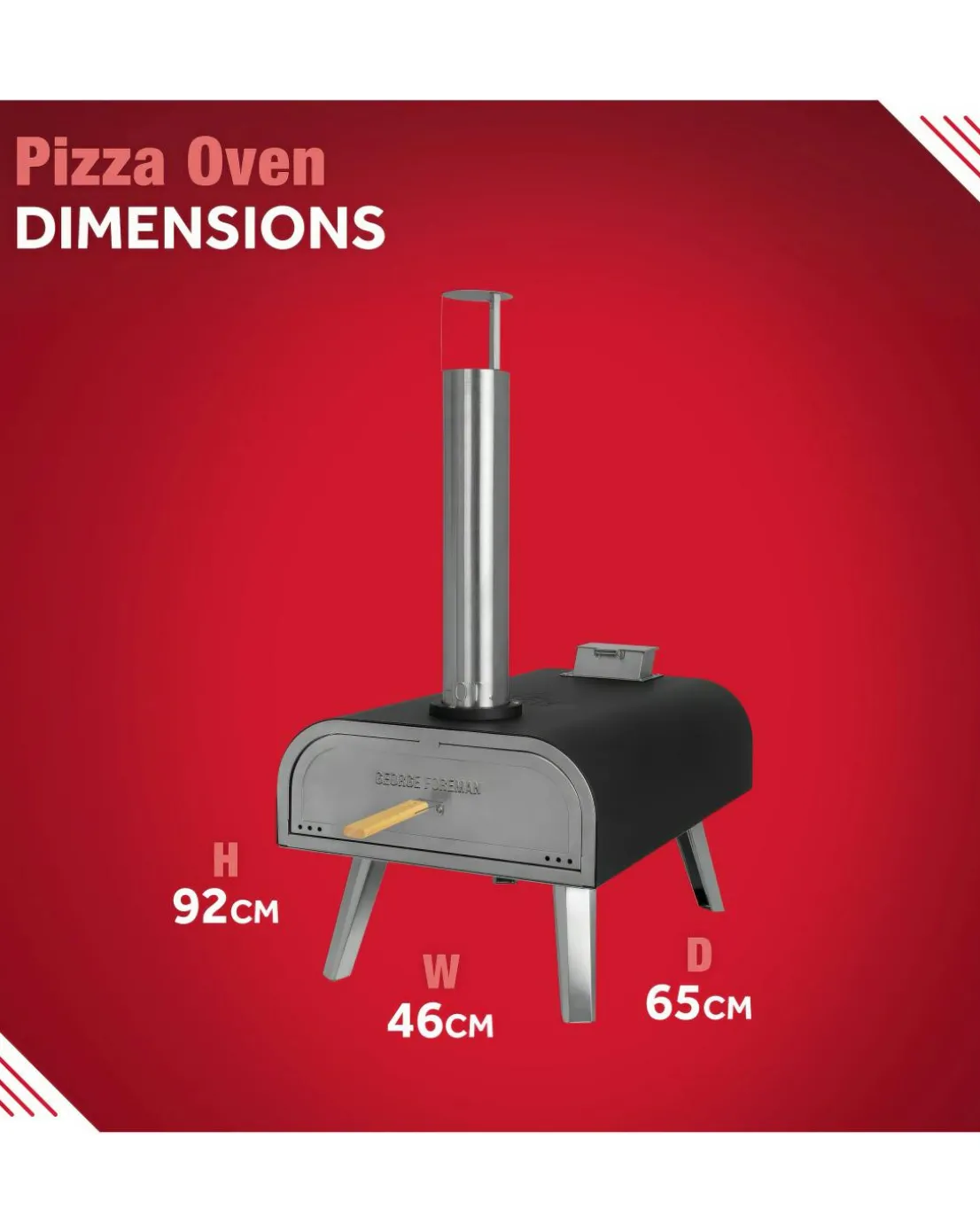 George Foreman 16" Pizza Oven with Paddle & Carry Bag