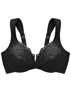 Glamorise Plus Size Low Cut WonderWire Lace Bra 1240