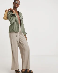 Green Textured Utility Jacket