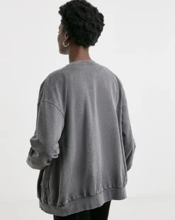 Grey Acid wash Bomber