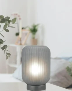 Grey Frosted Glass Table Lamp