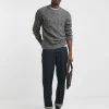 Grey Twist Wool Blend Crew Neck Jumper