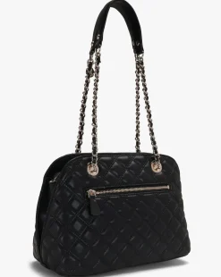 Guess Dome Black Quilted Shoulder Bag