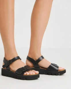 Heavenly Feet Trudy Buckle Strap Sandals Extra Wide Fit