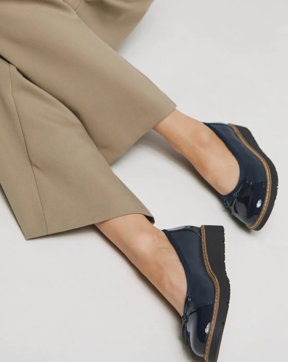 Heavenly Soles Josie Low Wedge Ballerina Shoe Extra Wide EEE Fit