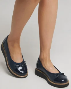 Heavenly Soles Josie Low Wedge Ballerina Shoe Extra Wide EEE Fit