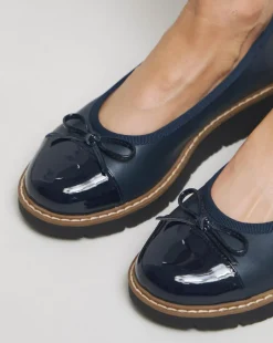 Heavenly Soles Josie Low Wedge Ballerina Shoe Extra Wide EEE Fit