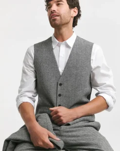 Herringbone Tweed Reg Fit Waistcoat