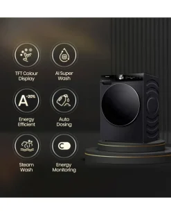Hisense 7 Series WF7S1247BB 12kg Washing Machine - Black