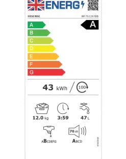 Hisense 7 Series WF7S1247BB 12kg Washing Machine - Black