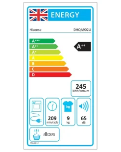 Hisense DHQA902U 9kg Heat Pump Dryer, A++ rated
