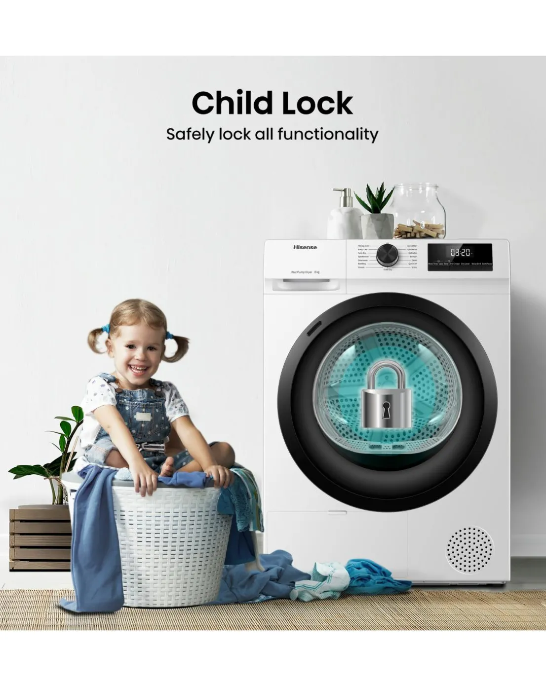 Hisense DH1Q802BW2 1 Series 8kg Heat Pump Dryer - White