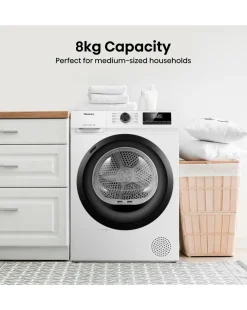 Hisense DH1Q802BW2 1 Series 8kg Heat Pump Dryer - White