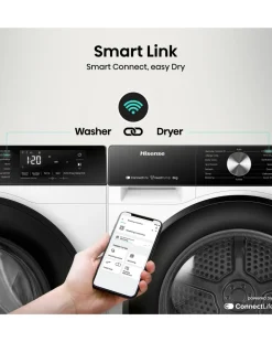 Hisense 3S Series DH3S802BW3 WiFi-enabled 8kg Heat Pump Tumble Dryer - White