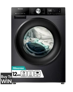 Hisense 3S Series WF3S1243BB3 12kg 1400 Spin Washing Machine - Black