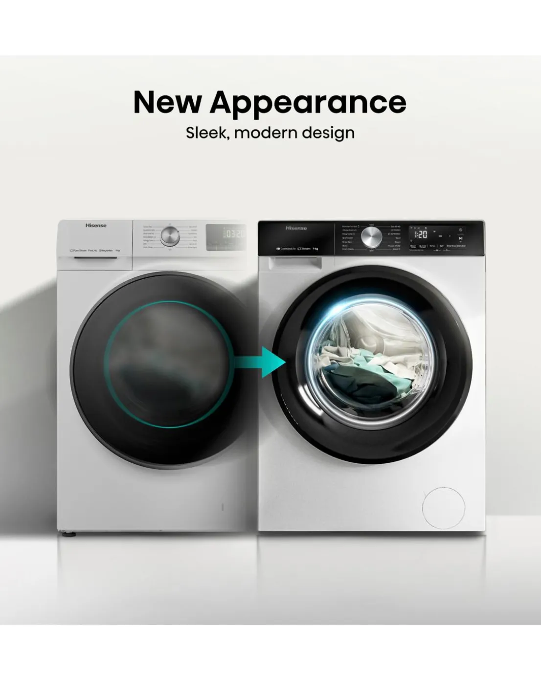 Hisense 3S Series WF3S9043BW3 9kg 1400 Spin Washing Machine - White