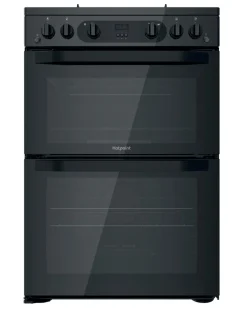 Hotpoint HDM67G0CMB/UK 60cm Gas Double Cooker + Installation