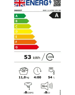 Indesit BWE 111496X WV UK 11kg, 1400rpm, Washing Machine - White