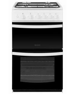 Indesit Cloe ID5G00KMW Gas Twin Cavity 50cm Cooker White + Installation