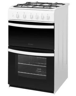 Indesit Cloe ID5G00KMW Gas Twin Cavity 50cm Cooker White + Installation