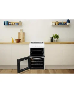 Indesit Cloe ID5G00KMW Gas Twin Cavity 50cm Cooker White + Installation