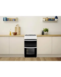 Indesit Cloe ID5G00KMW Gas Twin Cavity 50cm Cooker White + Installation