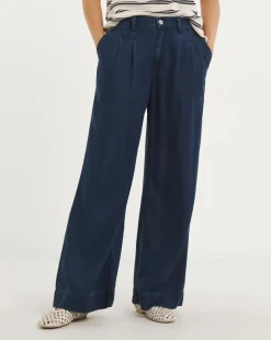 Indigo Wide Leg Lyocell Jeans