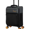 IT Luggage Duo-Tone Cabin Suitcase - Pewter & Black