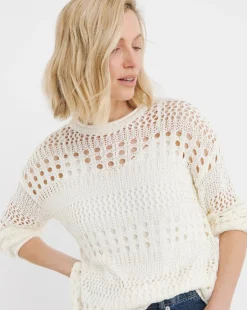 Ivory Crochet Long Sleeve Jumper