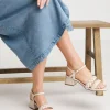 Jacinda Twin Strap Block Heeled Sandals Wide E Fit