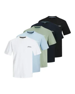 Jack & Jones Beau Logo T-Shirt 5 Pack - Multi