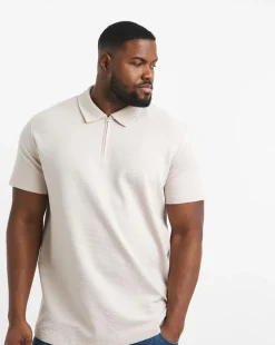 Jack & Jones Benja 1/4 Zip Polo - Cream