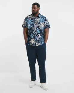 Jack & Jones Hawaii Print Shirt - Navy