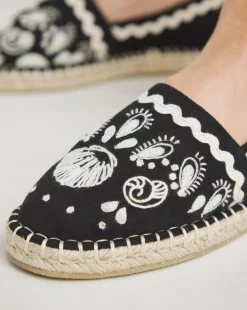 Jenner Embroidered Espadrille Shoes Wide E Fit