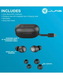 JLab JBuds ANC True Wireless Earbuds - Black